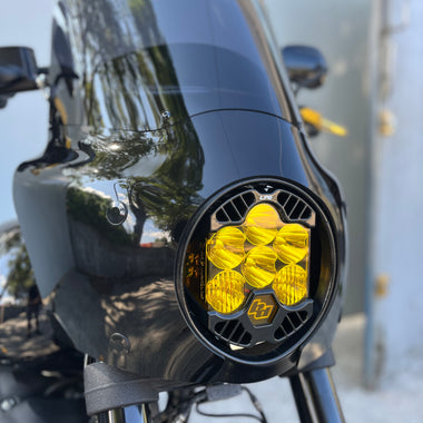 Baja designs LP6 kit for M8 softail with Memphis Shades fairing.