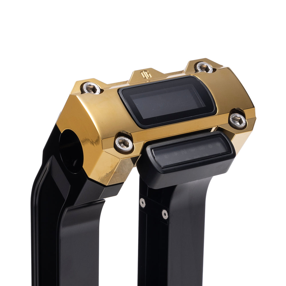 OG Gold Plating Digital Gauge Top Clamp on Black Risers