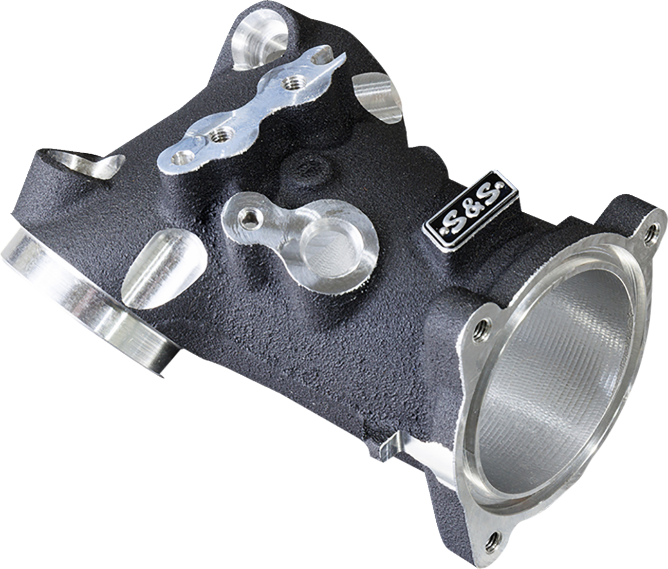 Collecteur S&S 55 mm usiné CNC noir pour M8.
