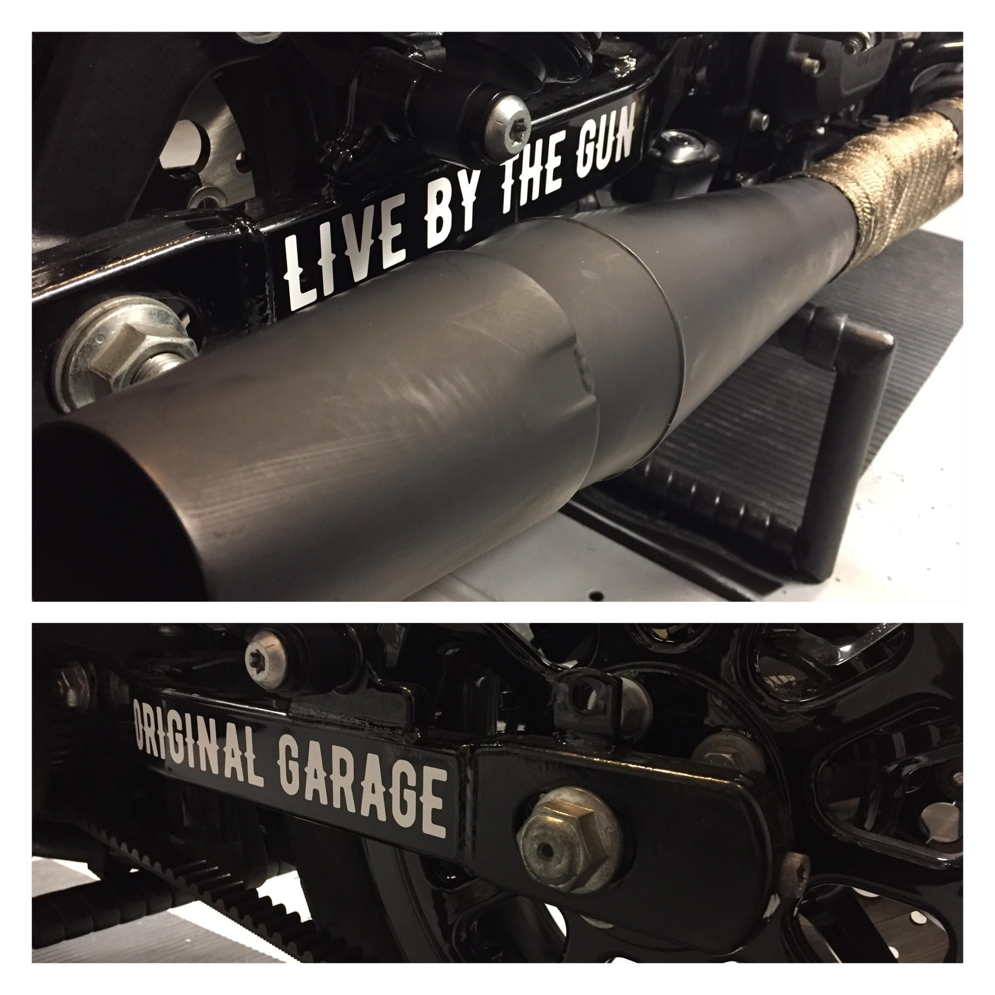 OG Moto Live by the gun swingarm sticker - Original Garage Moto