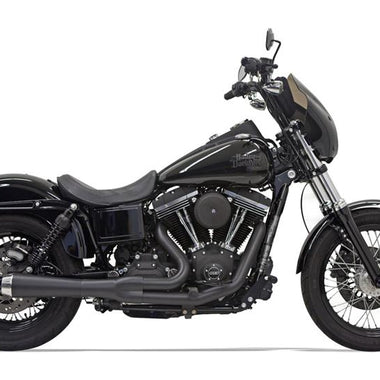 BASSANI XHAUST Black Short Road Rage 2 Into 1 for '06-'17 Dyna