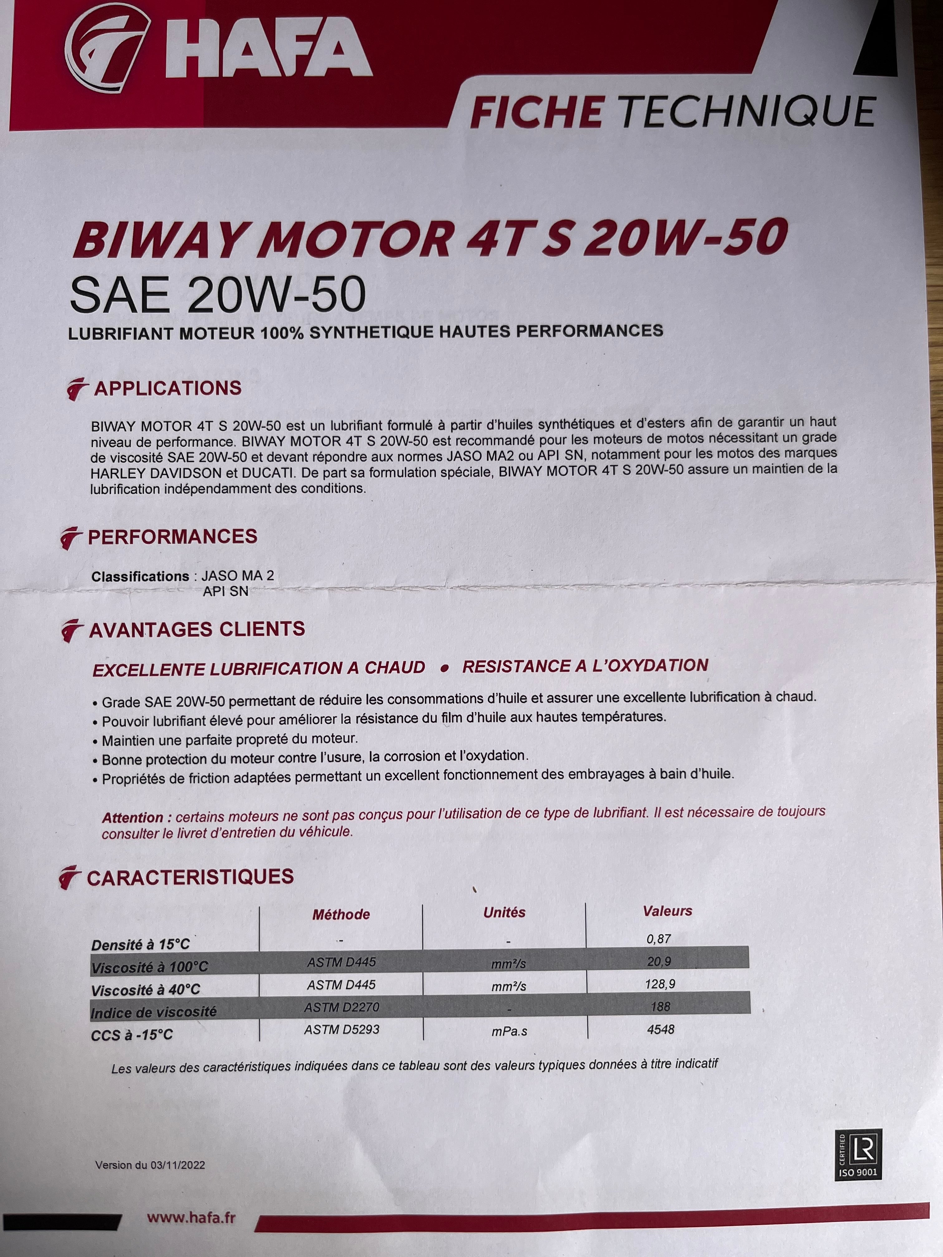 Huile MOTEUR Huile HAFA x CLUBSTYLE CONNECTION 20W-50 Synthétique 5l.