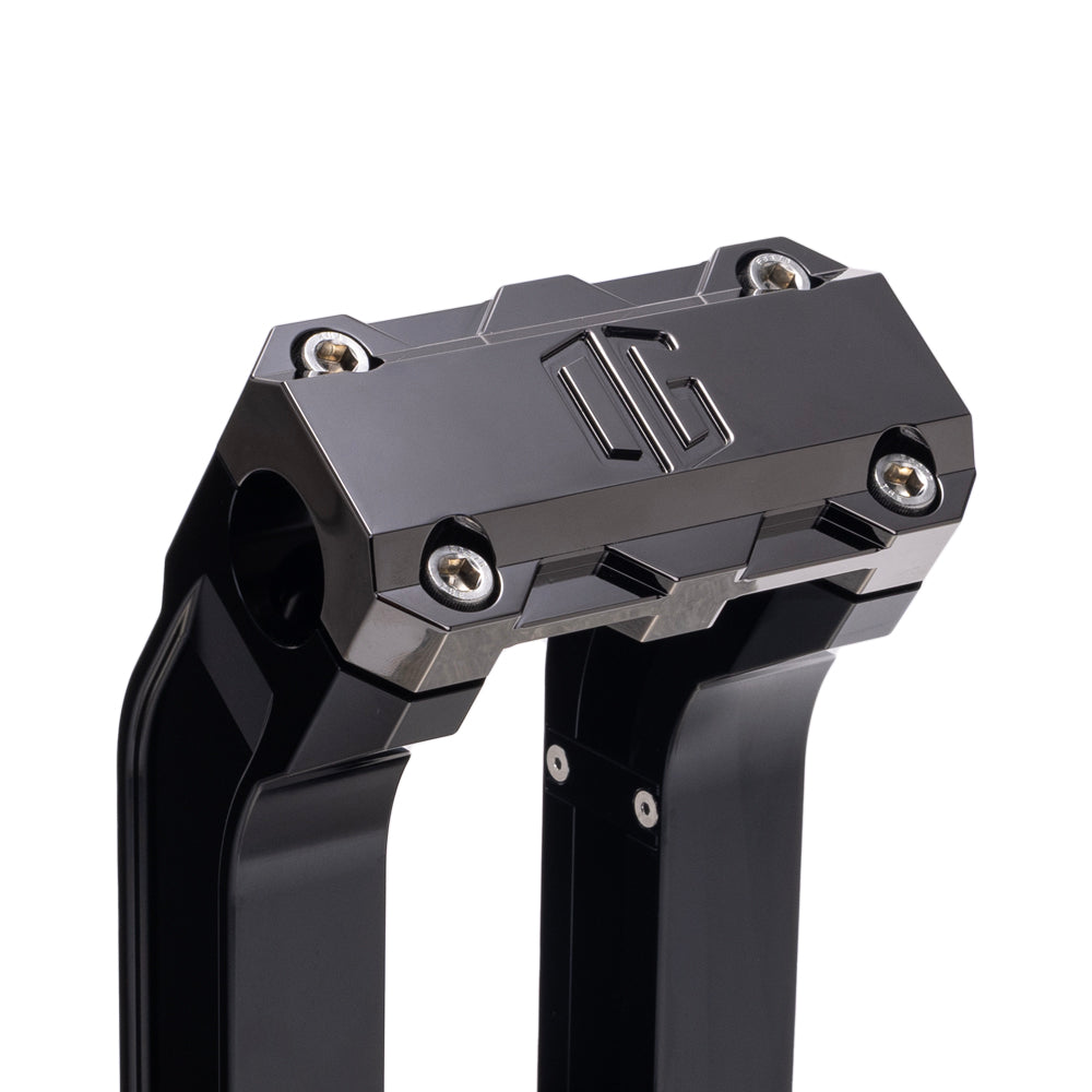 OG Black Chrome Risers Top Clamp on Black Riser