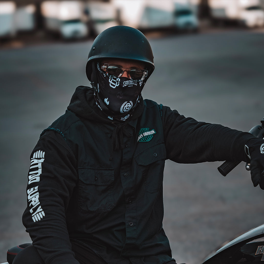 Pattern Logos - Face shield White - Shredhills