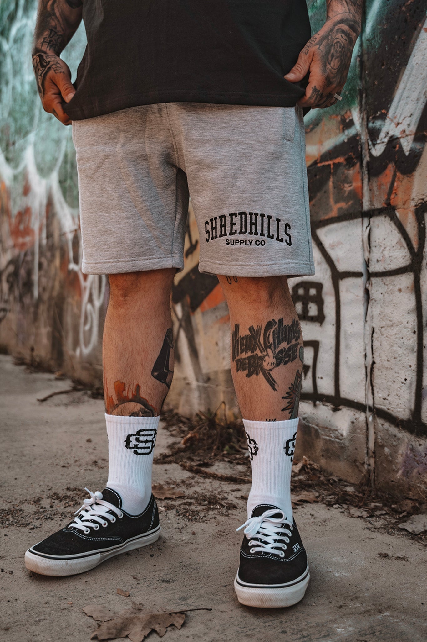 Short de survêtement gris Gang